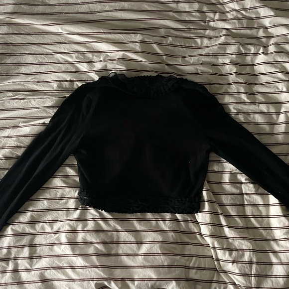 Black Ruffled Cardigan - Picture 3 of 4